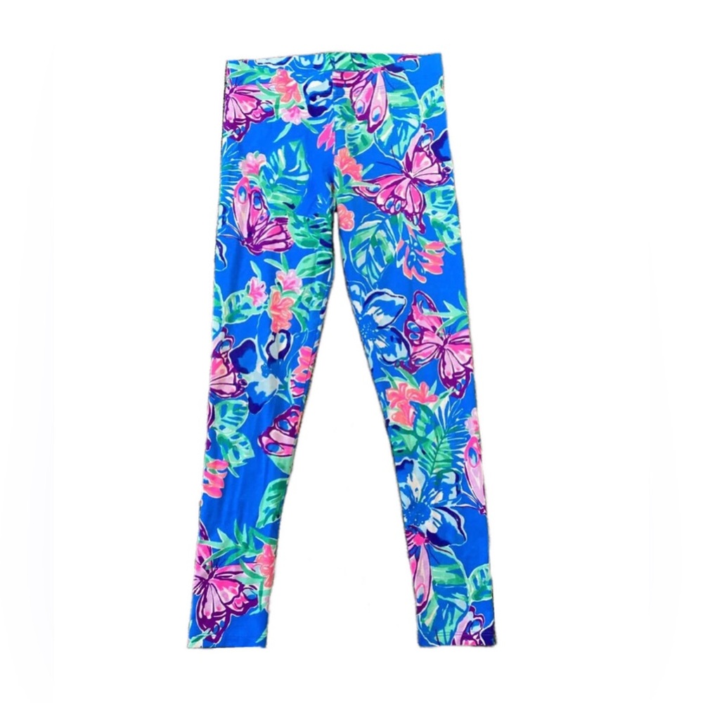 Lilly Pulitzer Maia Leggings Pundy Blue Butterflies size XL